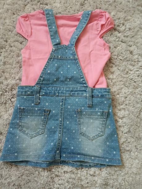 Riflové šaty + tričko veľ. 92, 92