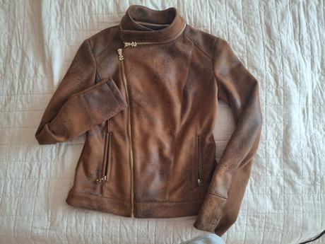 Štýlová bunda do pásu desigual efekt koženej, desigual,38