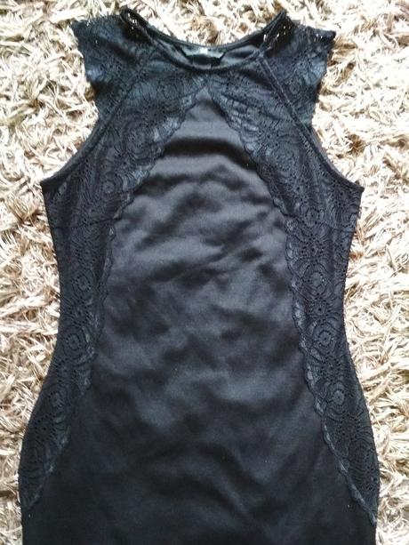 Čierne šaty s krajkou, h&m,s