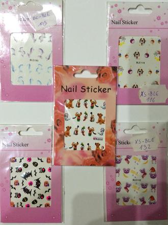 Nálepky a vodolepky na nechty 5 ks, 