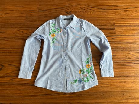 Košelová blúzka svetlomodrá s výšivkou, dorothy perkins,36