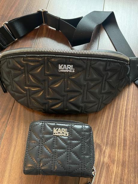 Kožená ľadvinka s peňaženkou karl lagerfeld, karl lagerfeld