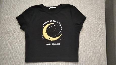 Čierne tričko s mesiacom, pull&bear,m