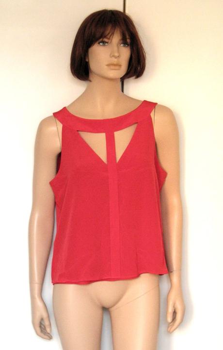 Červený netradičný top, xl