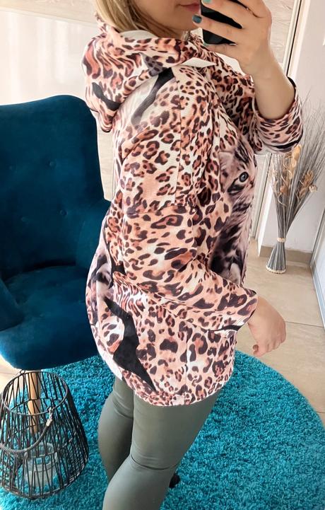 Dámska vzorovaná mikina s kapucňou (uni), l / m / xl