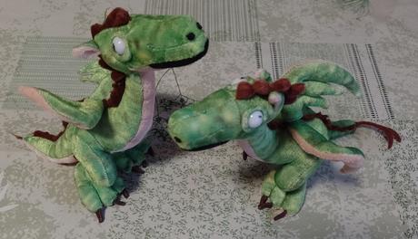 Plyšový zelení dráčikovia, 2 ks, aliki, 29 cm, 