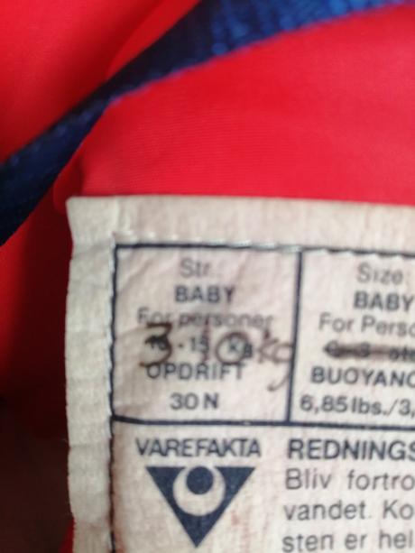 Zachranna vesta baby vel. 3-10 kg, xs