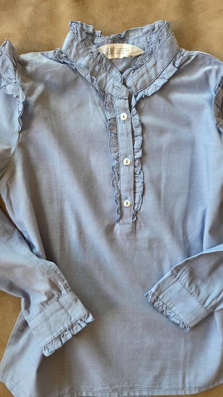 Bavlnená blúzka h&m 1xpraná ako nová veľ.128, h&m,128