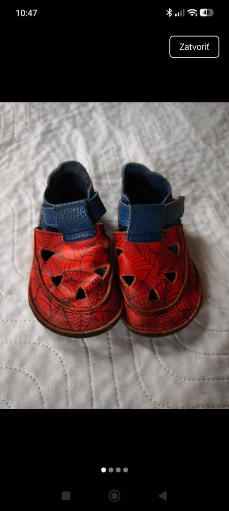 Kožené sandále baby bare top stitch spider 23, baby bare shoes,23