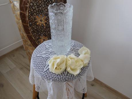 Vysoká ťažšia váza kryštálová-top top stav., 