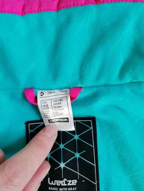 Zimna lyziarska bunda, decathlon,140