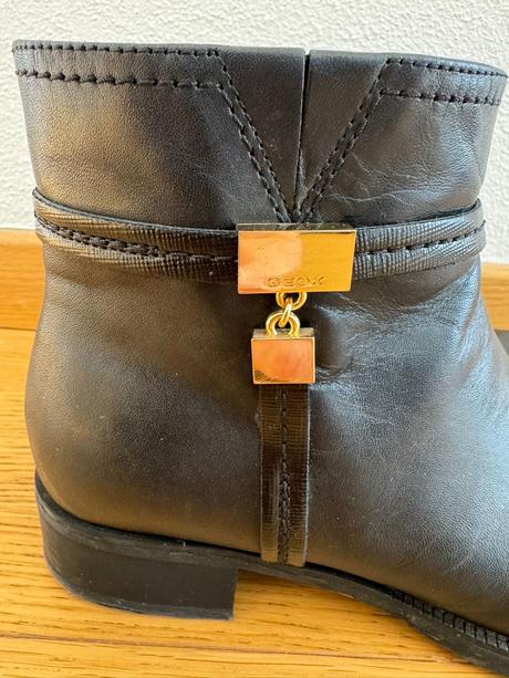 Geox čierne kožené kotnikové čižmy 37, geox,37