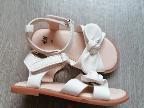 Biele sandalky, h&m,23