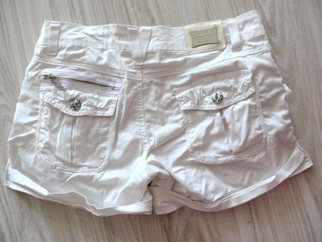 Biele riflové sortky-pohodlné kraťasy m/l, dromedar,m