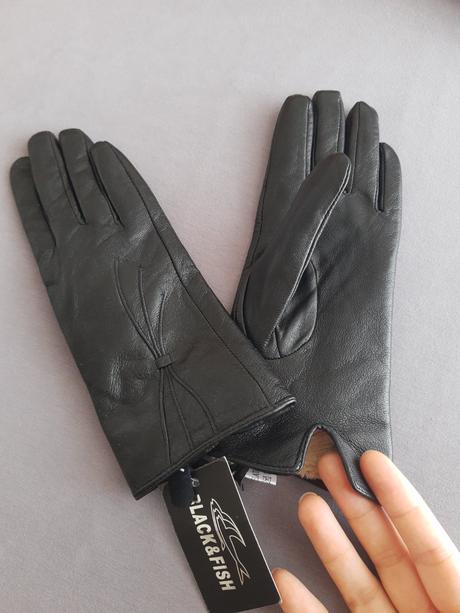 Kožené dámske rukavice, s