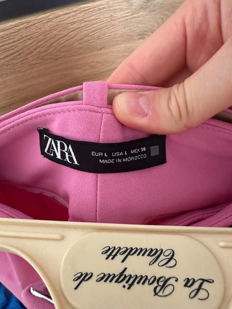 Zara cigaretové ružové nohavice, zara,l