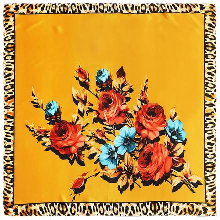 Kvetovaná hodvábna šatka 90x90cm,