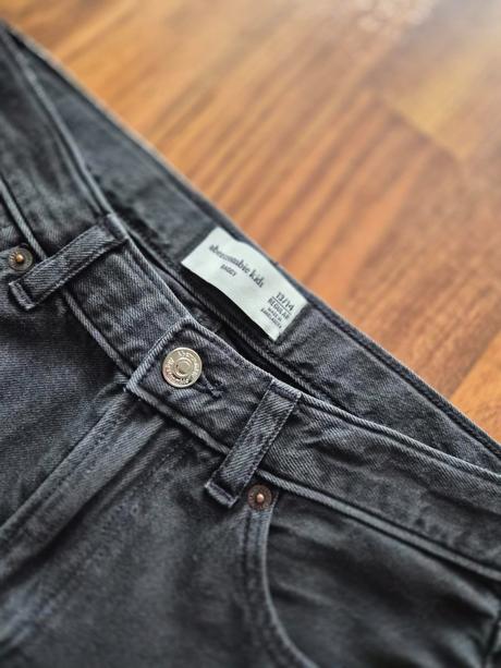 Nové čierne baggy rifle abercrombie 152 / 158, abercrombie&fitch,152