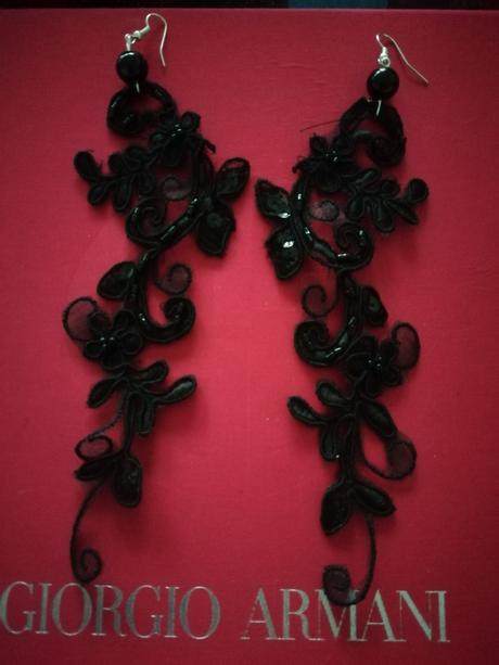 Náušnice z čipky , ručne vyrábané na zákazku., 