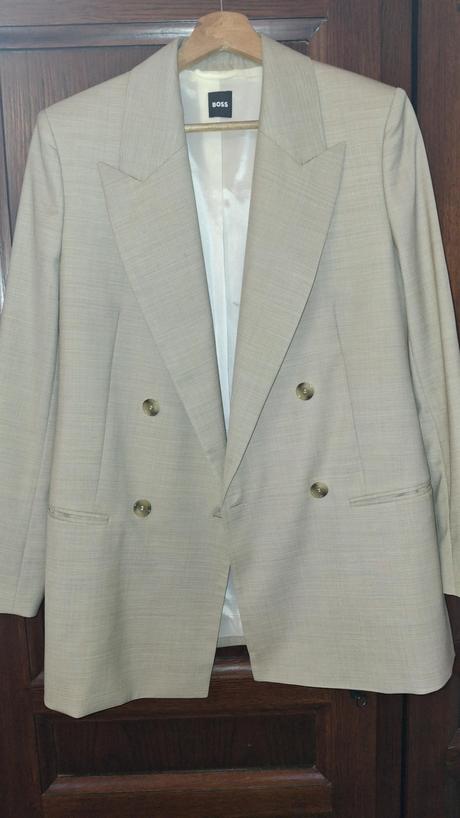 Dvojradové béžové sako boss - 34, hugo boss,xs