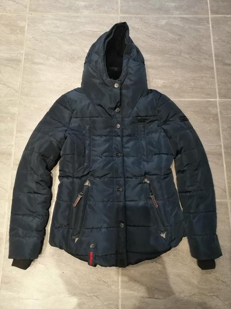 Luxus tmavomodrá zimná bunda marikoo vxs-s, xs