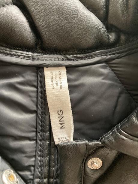 Krásny koženkový kabát, mango,s