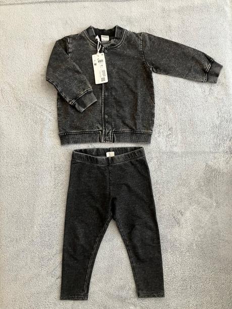 Súprava bunda a legíny s imitáciou rifloviny veľ.8, lindex,86