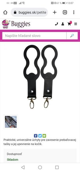 PETITE&MARS  - Úchytky Hang na zavesenie tašky na kočík