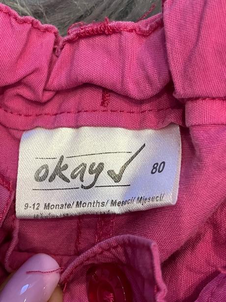 Dievčenské nohavice ružové okay (12 mes.), okay,80
