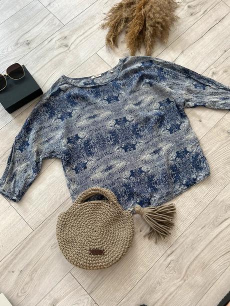 Hodvábna blúzka s tlačeným motívom,, xl