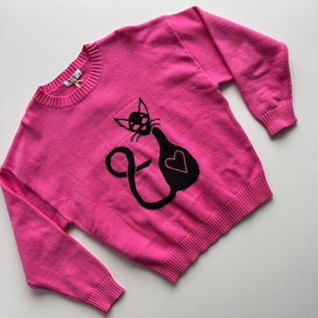 Dievčenský sveter s mačičkou ružová, 152