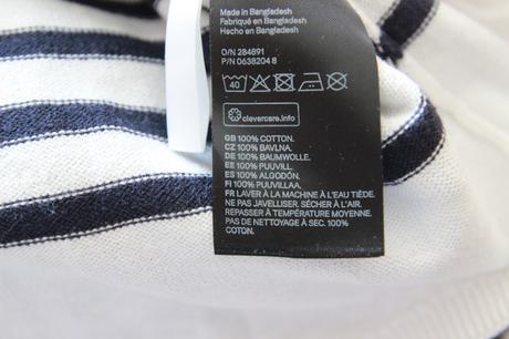 Bielo modrý bavlnený sveter h&m, xs, h&m,xs