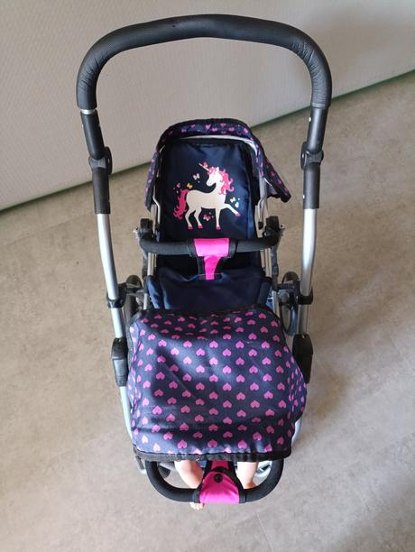 Detsky kočík pre bábiky dvojičky, 
