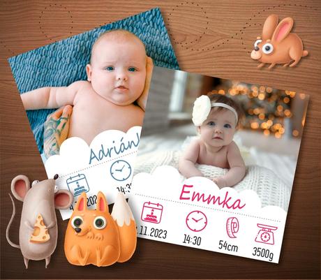 Magnetky s fotografiou pri narodení,