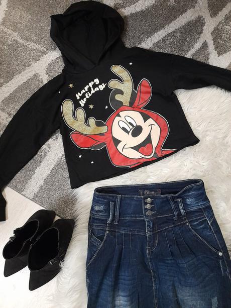 Mikina vianocna crop 146/152, disney,146