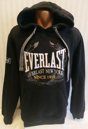 Pánska čierna mikina klokanka, motív, everlast, m, m