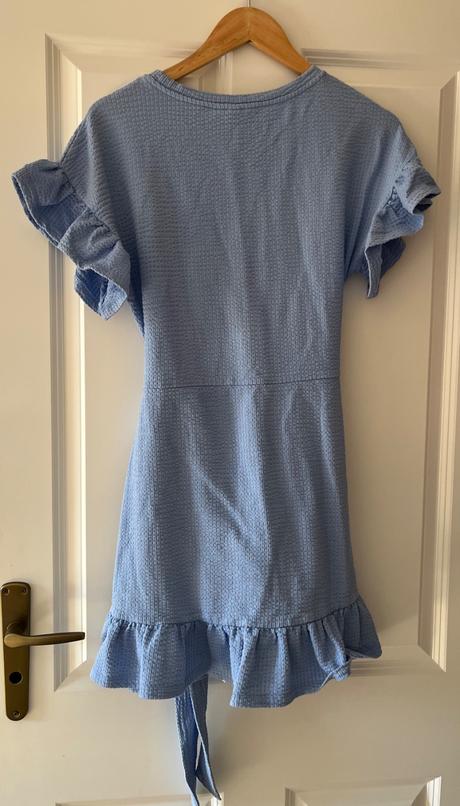 Bledomodré šaty s volánmi, h&m, xs/s, h&m,xs