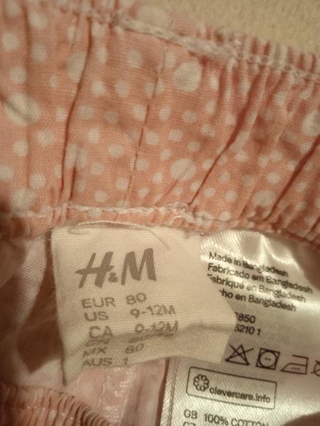 Krátke nohavice veľ.80, h&m,80