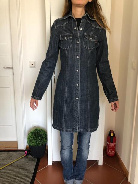 Riflový kabát úzky 34/xs, xs