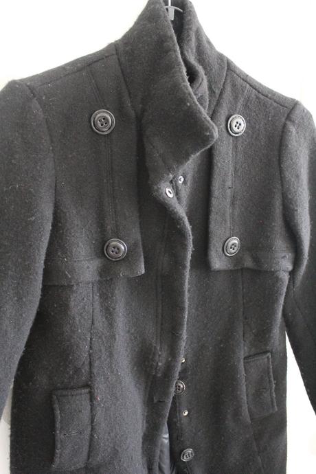 Noseny elegantny jendoduchy cierny kabat, cierny, s