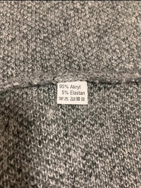 Teplý sivý akrylový kardigán, xl