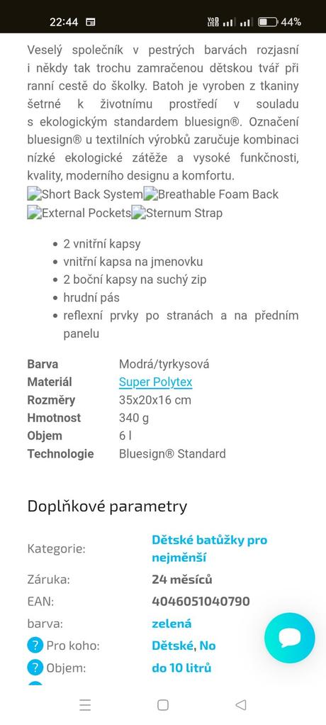 Detský batoh deuter kikky, 