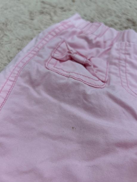 Ružové podšité nohavice s kvietkami, 68