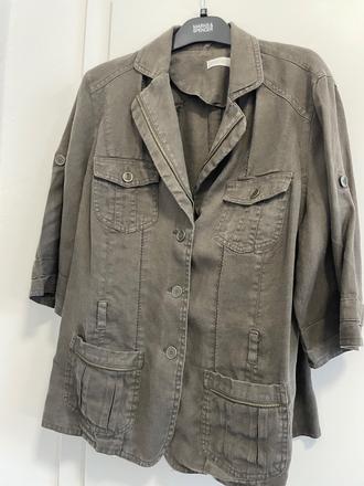 Ľanové sako s 3/4 rukávom, 48