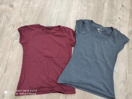 Bordove a sive tricko basic, fishbone,m