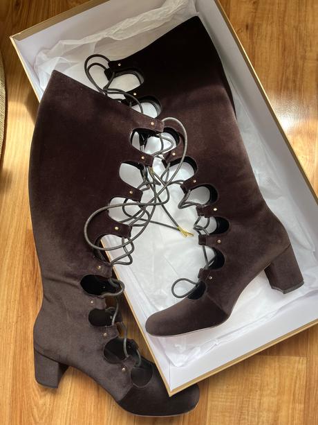 Retro čižmy so zaväzovaním, 41