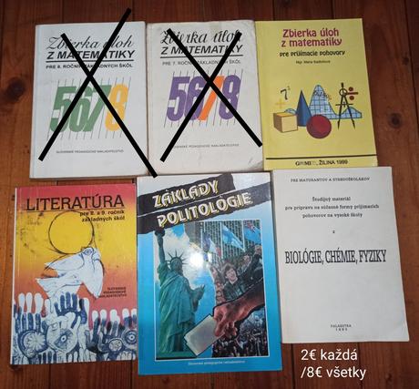 Staré učebnice a zbierky úloh,