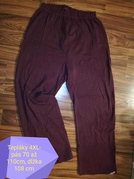 Tepláky bordové, 4xl