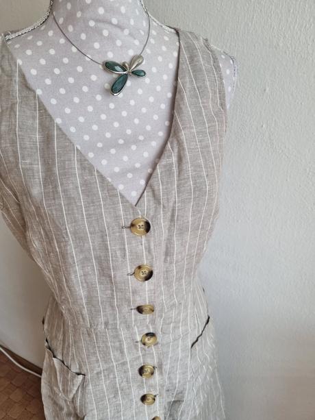 Ľanové prepínacie šaty ražnej farby mango veľ. l, mango,l