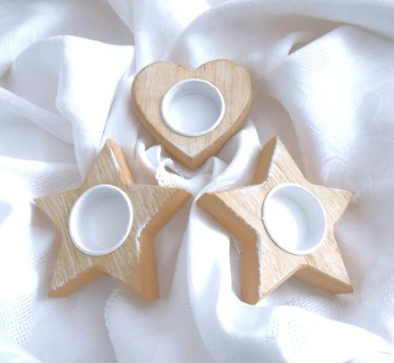 Drevené svietniky na čajové sviečky,